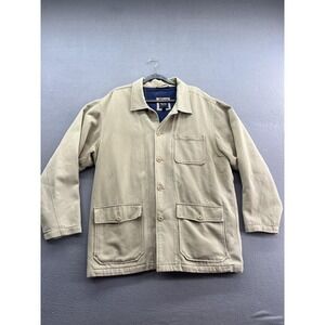 Indigo Palms Jacket Mens XL Khaki Tan Cotton Utility Chore Coat Workwear Pockets